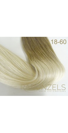 110 Gram 18" Hair Weave/Weft Colour #18/60 Beige Bonde to Light Blonde Dip Dye/Ombre (Full Head)